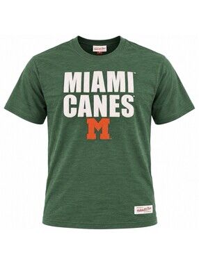 Mitchell & Ness Miami Hurricanes Canes Legendary Slub T-Shirt Green XL NWT